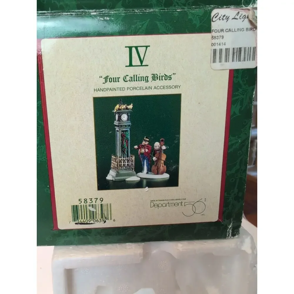 Department 56 Twelve Days‎ of Dickens Village Four calling birds. Retired. 1999